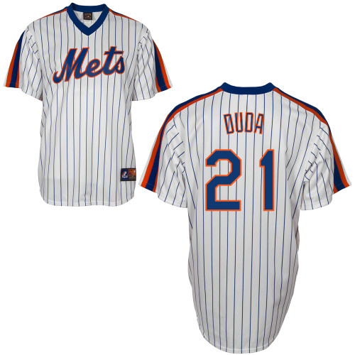 Lucas Duda #21 MLB Jersey-New York Mets Men's Authentic Home Cooperstown White Baseball Jersey